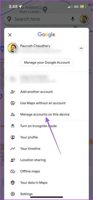 manage-accounts-on-this-device-google-maps-iphone-475x1024-1 أفضل 8 إصلاحات لعدم عمل Apple Music في Google Maps على iPhone
