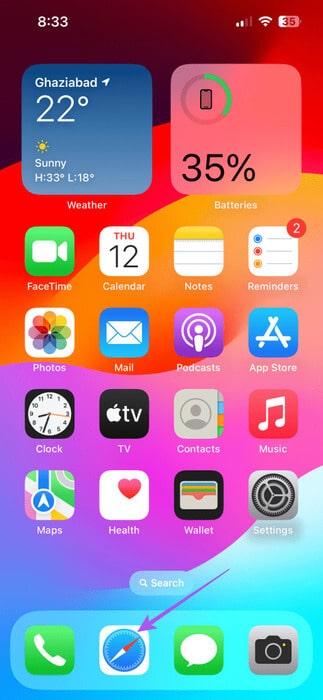 open-safari-on-iphone-473x1024-1 كيفية تثبيت علامات التبويب في Safari على iPhone وiPad وMac