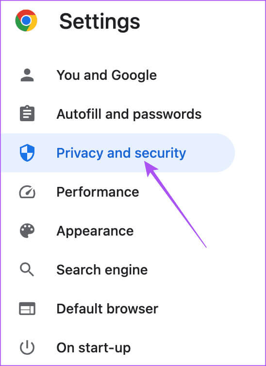 privacy-and-security-chrome-browser- أفضل 7 إصلاحات لعدم عمل FaceTime على Windows 11