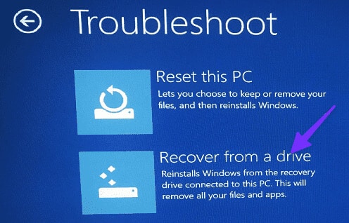 recover-from-a-drive-windows 7 طرق للخروج من حلقة "تشخيص جهاز الكمبيوتر الخاص بك" على Windows 11