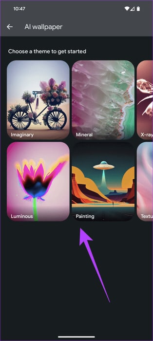 select-a-theme-or-category-to-start-with-460x1024-1 كيفية إعداد واستخدام AI Wallpaper على Android 14