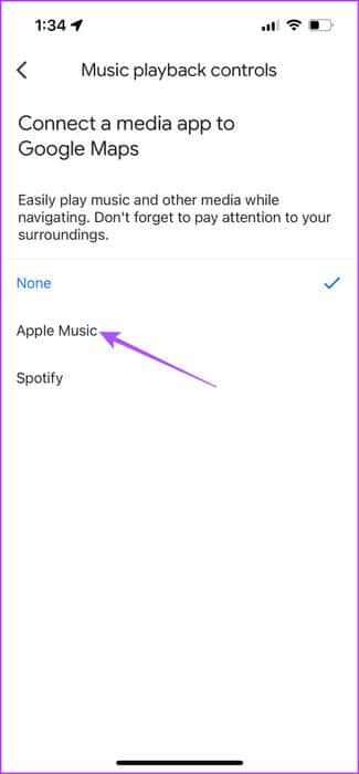 select-apple-music-for-google-maps-iphone-475x1024-1 أفضل 8 إصلاحات لعدم عمل Apple Music في Google Maps على iPhone