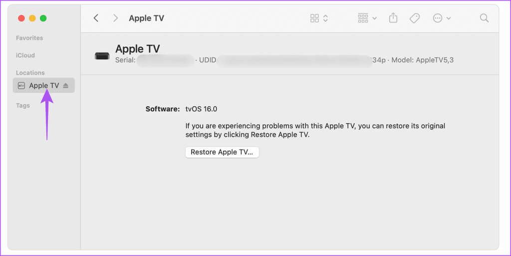 select-apple-tv-finder-mac-1024x513-1 أفضل 5 إصلاحات لتوقف Apple TV على شاشة AirPlay