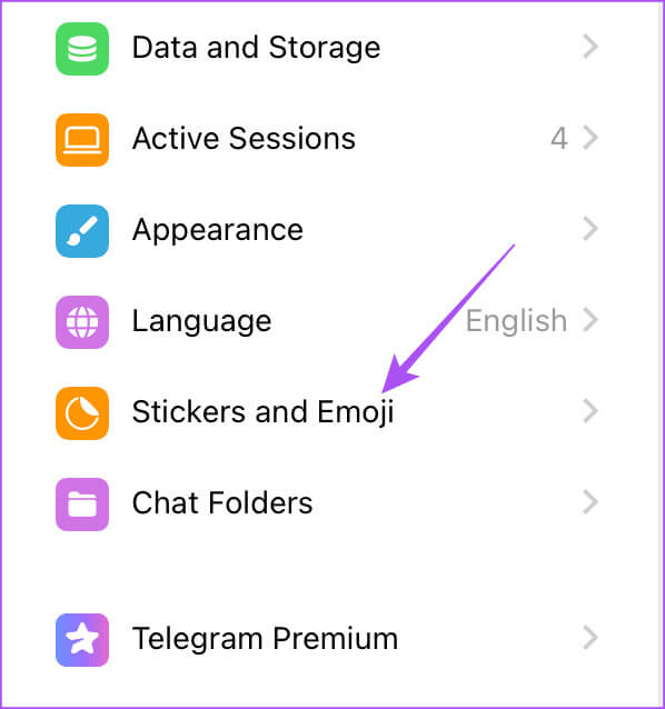 stickers-and-emoji-settings-telegram- كيفية استخدام تفاعلات الرسائل في Telegram على الهاتف المحمول وسطح المكتب