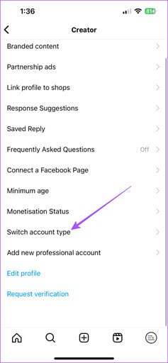 switch-account-type-instagram-1-473x1024-1 لماذا لا يمكنني الاشتراك في منشئ المحتوى على Instagram