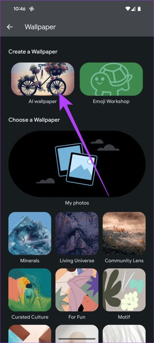 tap-on-AI-wallpaper-460x1024-1 كيفية إعداد واستخدام AI Wallpaper على Android 14