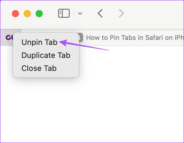 unpin-tab-safari-mac كيفية تثبيت علامات التبويب في Safari على iPhone وiPad وMac