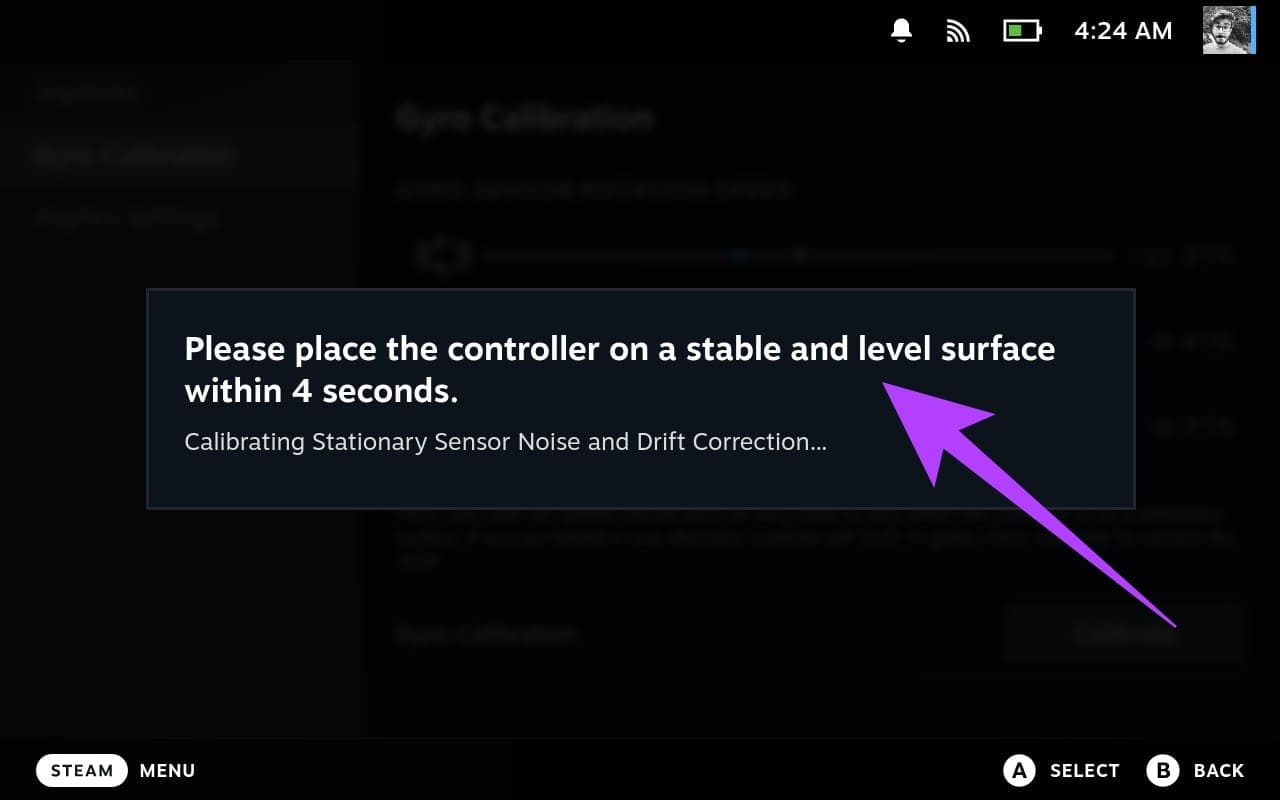 كيفية التحقق من معايرة الجيروسكوب وإيقافه على جهاز Steam Deck - %categories