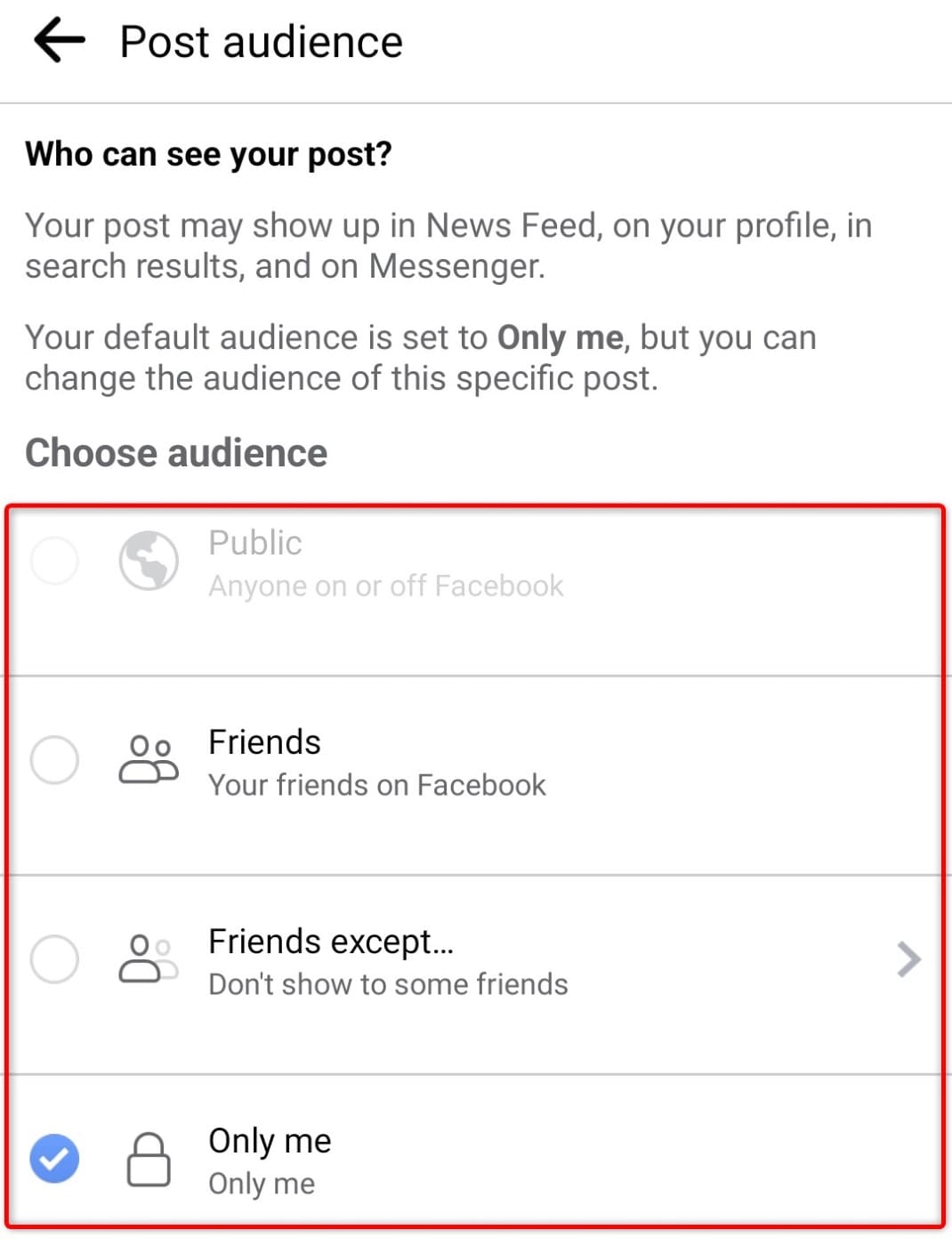 3-change-facebook-post-audience كيفية معرفة من يلاحق ملفك الشخصي على Facebook