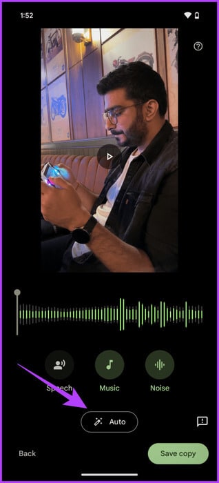 8.-Alternatively-you-can-let-the-AI-do-the-job-for-you.-Just-press-the-Auto-button-Use-Audio-Magic-Eraser-465x1024-1 كيفية استخدام Audio Magic Eraser على Pixel 8 و8 Pro