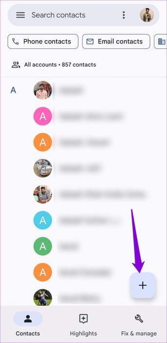 Add-a-Contact-on-Android-500x1024-1 أفضل 7 إصلاحات لعدم حفظ جهات الاتصال على Android