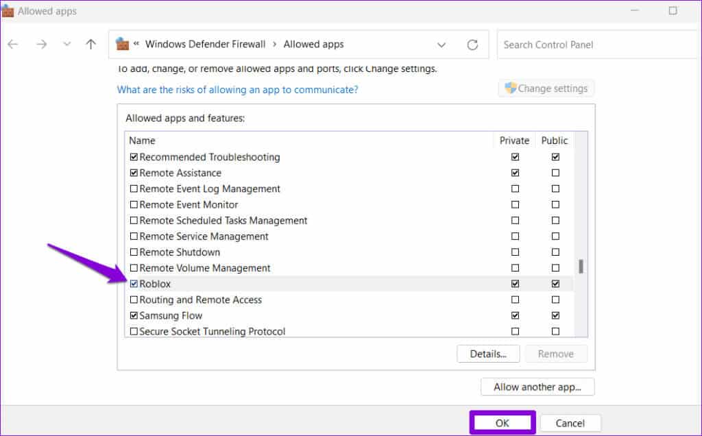 Allow-Roblox-Through-Firewall-1024x636-1 أفضل 7 إصلاحات لعدم تحديث Roblox على Windows