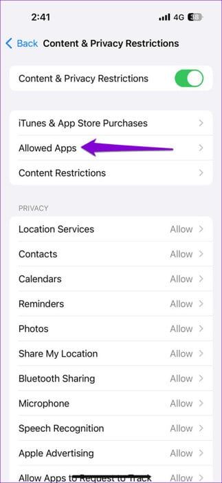 Allowed-Apps-on-iPhone-473x1024-1 أفضل 8 إصلاحات لبدء تشغيل Spotify من تلقاء نفسه على Android وiPhone