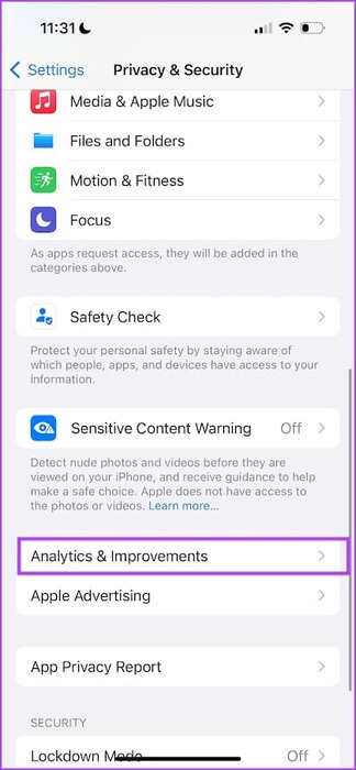 Analytics-and-Improvements ما هي بيانات iPhone Analytics وكيفية تمكينها أو تعطيلها