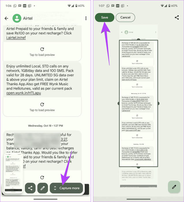 Android-scrolling-screenshot-save-934x1024-1 3 طرق لتصدير الرسائل النصية من Android إلى PDF
