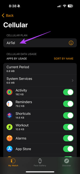 Check-Cellular-Plan 10 طرق لإصلاح خطأ فشل الاتصال على Apple Watch