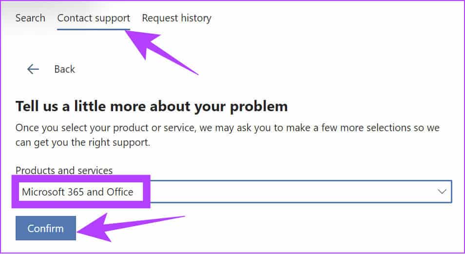 Choose-contact-support-and-then-select-the-application-to-revive.-Then-choose-Confirm 9 طرق لإصلاح رمز خطأ Microsoft Office 147-0