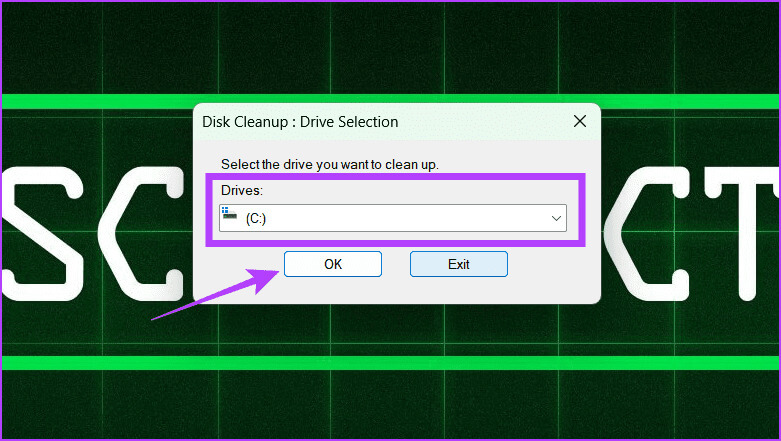Choose-the-driver-you-wish-to-clean-and-click-OK كيفية إزالة الملفات غير المرغوب فيها من Windows