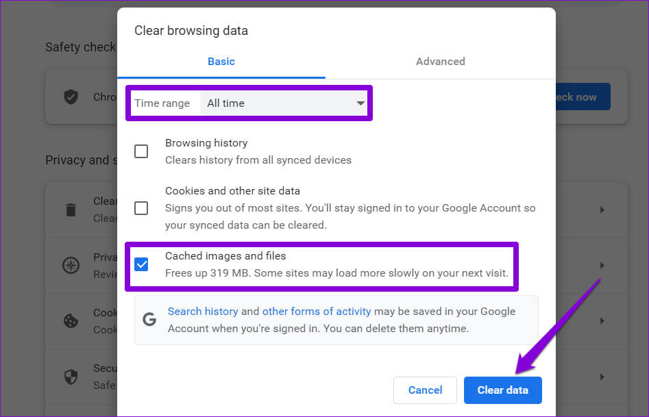 Clear-Chrome-Cache-Data-5 أفضل 10 إصلاحات لعدم تشغيل Roblox على Windows