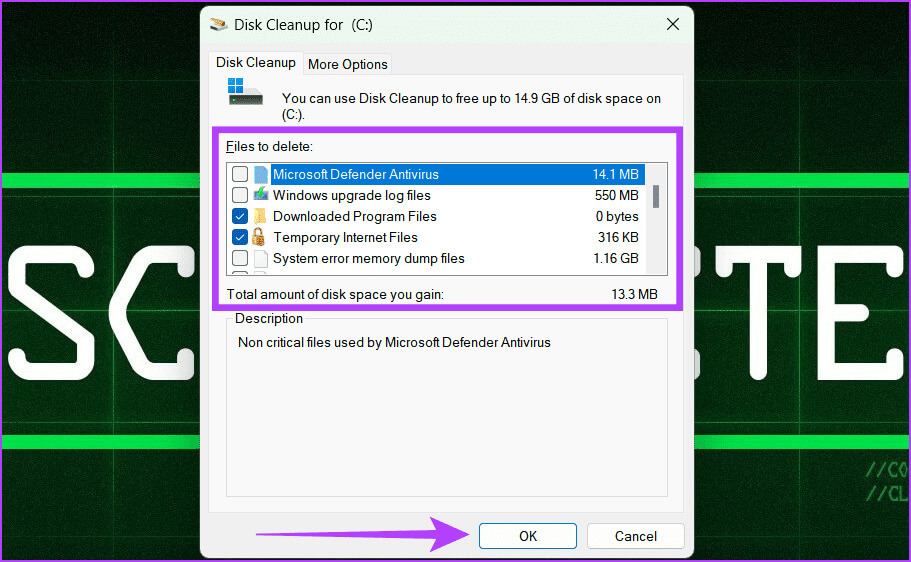 Click-OK-to-delete-the-junk-files-1 كيفية إزالة الملفات غير المرغوب فيها من Windows
