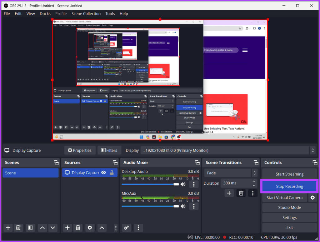 Click-Stop-Recording-1024x777-1 5 طرق سهلة لحفظ تسجيل Windows بالصوت