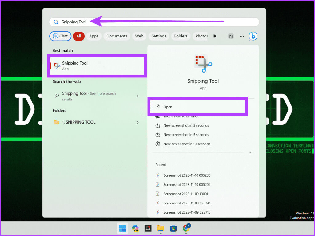 Click-the-Start-icon-search-for-the-Snipping-Tool-and-select-Open-1024x768-1 5 طرق سهلة لحفظ تسجيل Windows بالصوت