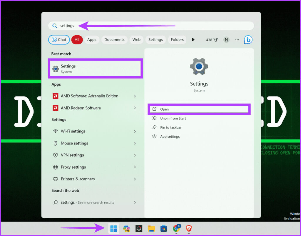 Click-the-Windows-icon-type-Settings-and-select-Open-1024x802-1 كيفية إزالة الملفات غير المرغوب فيها من Windows