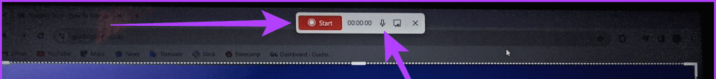 Click-the-microphone-icon-in-the-tool-to-enable-it-and-press-Start-to-initiate-recording-1024x596-1 5 طرق سهلة لحفظ تسجيل Windows بالصوت