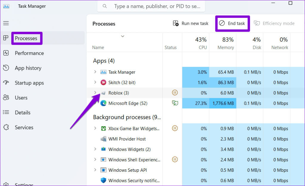 Close-Roblox-on-Windows-1024x625-1 أفضل 10 إصلاحات لعدم تشغيل Roblox على Windows