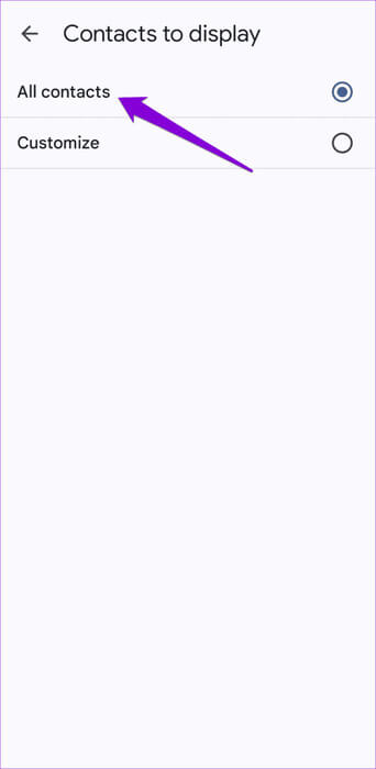 Configure-Contacts-App-to-Show-All-Contacts-500x1024-1 أفضل 7 إصلاحات لعدم حفظ جهات الاتصال على Android