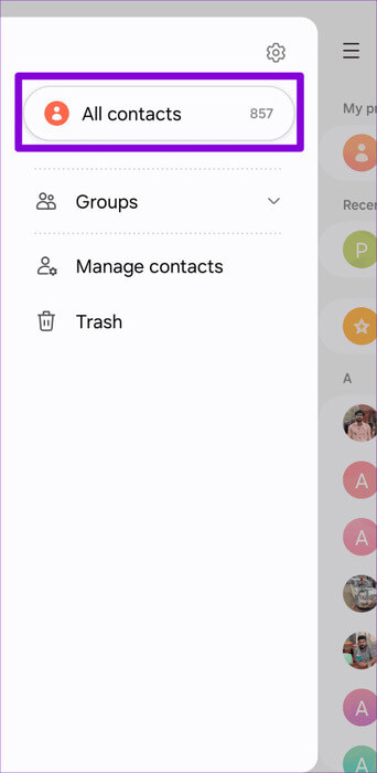 Configure-Samsung-Contacts-App-to-Show-All-Contacts-500x1024-1 أفضل 7 إصلاحات لعدم حفظ جهات الاتصال على Android
