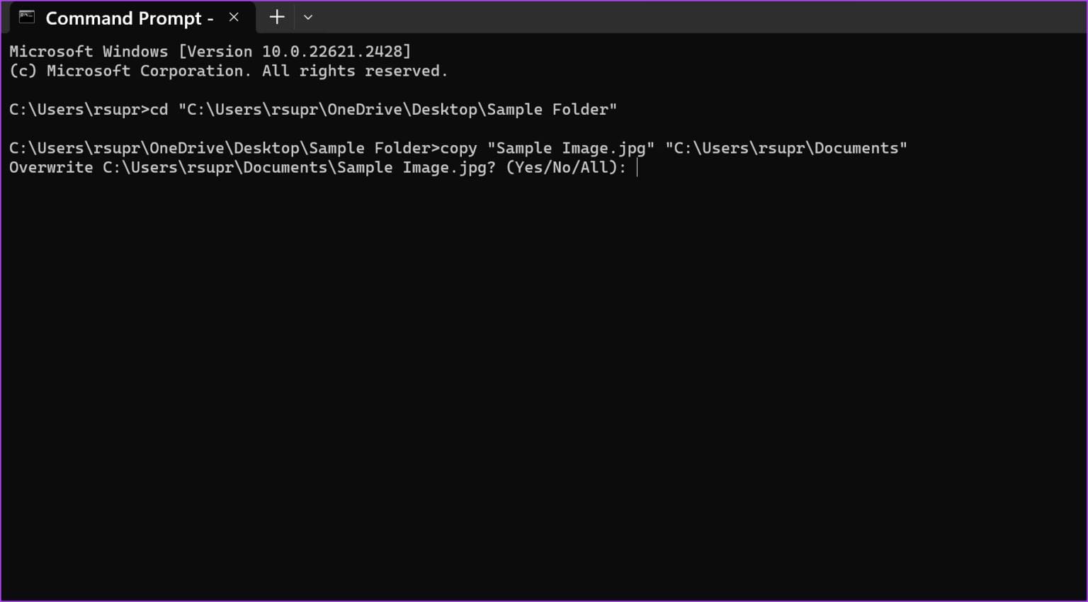 Copy-Prompt-1536x850-1 كيفية فتح الملفات والمجلدات في CMD على Windows