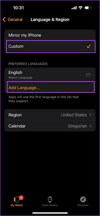 Custom-Language-iPhone كيفية تغيير اللغة على Apple Watch