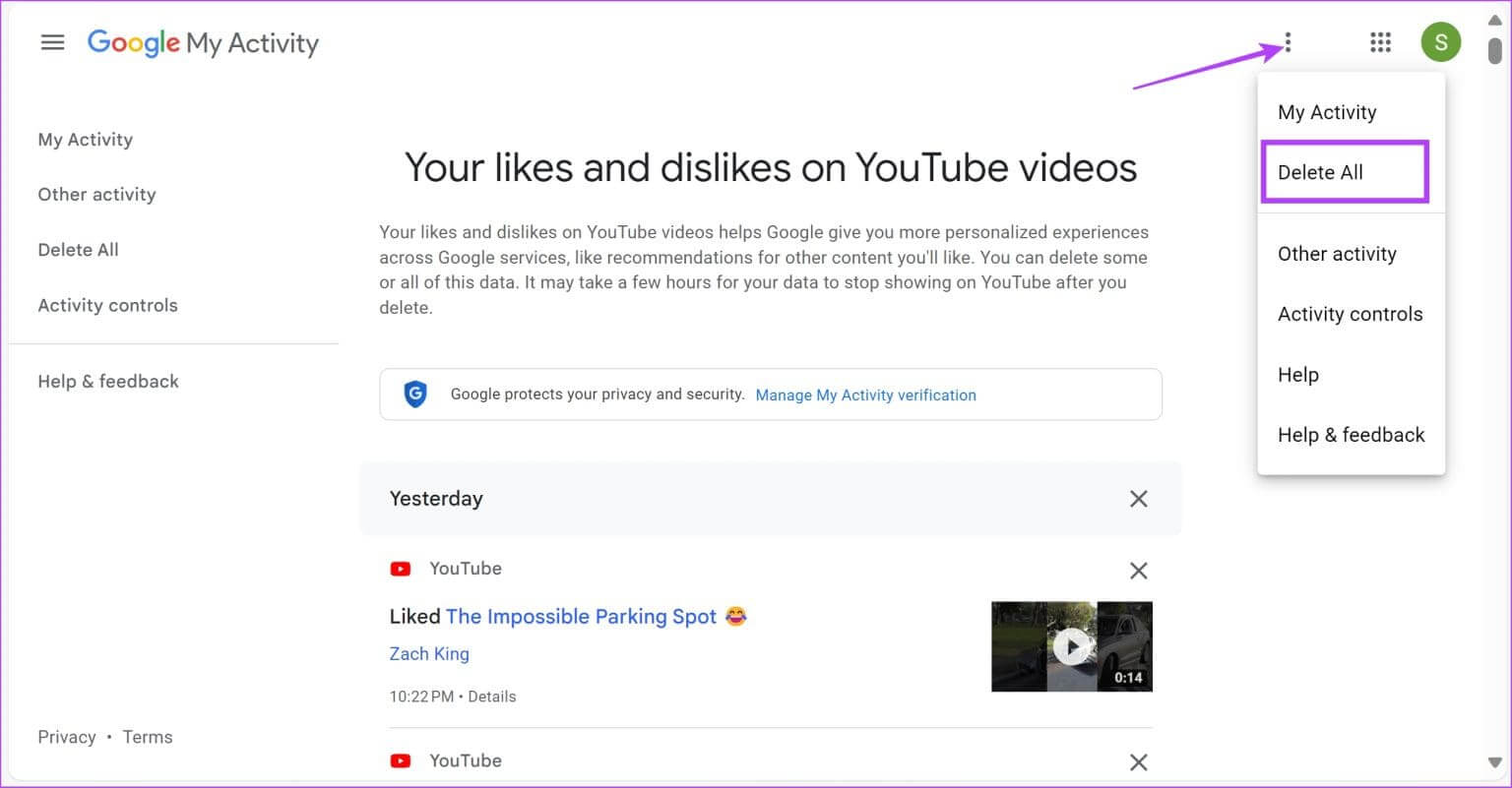 Delete-All-1-1536x801-1 كيفية مشاهدة مقاطع فيديو YouTube التي أعجبتك على جهاز الكمبيوتر والهاتف المحمول