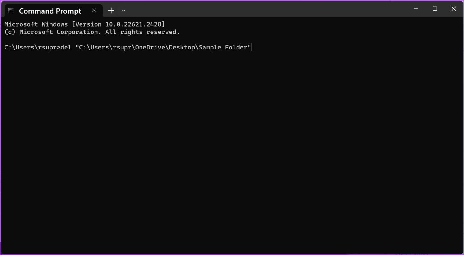 Delete-Folder-1536x846-1 كيفية فتح الملفات والمجلدات في CMD على Windows