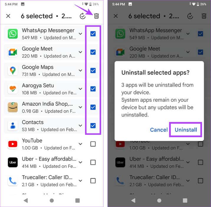 Delete-Multiple-apps 4 طرق لحذف التطبيقات على Android