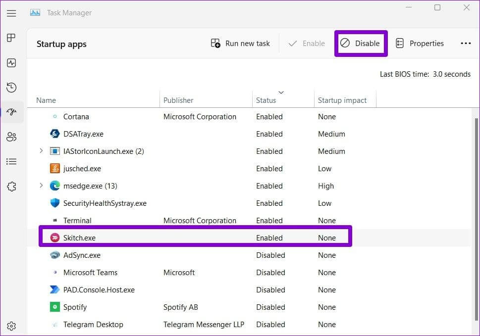 Disable-Third-Party-Startup-Apps-Windows-1 أفضل 5 إصلاحات لعدم عمل تنظيف القرص على Windows