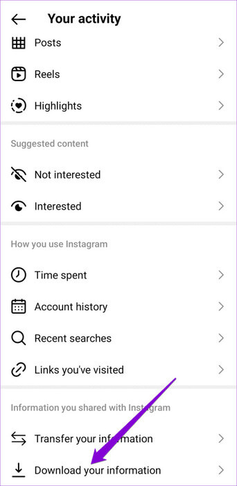 Download-Account-Information-on-Instagram-500x1024-1 كيفية عرض طلبات الصداقة المرسلة على Facebook و Instagram