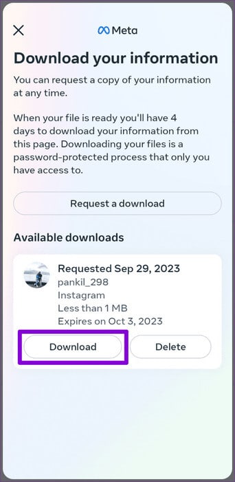 Download-Your-Account-Information-on-Instagram-500x1024-1 كيفية عرض طلبات الصداقة المرسلة على Facebook و Instagram