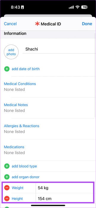 Edit-Details-Health-app 8 طرق لإصلاح عدم احتساب Apple Watch للخطوات بشكل صحيح