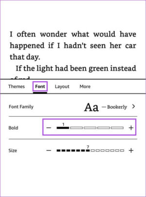 Enable-Bold-on-Kindle-e1701627785460 كيفية تغيير حجم الخط على أي قارئ Kindle