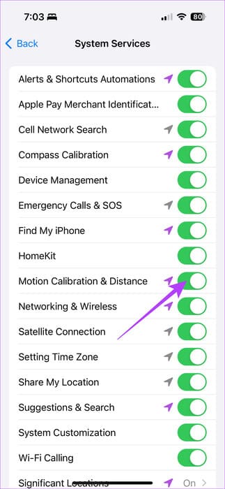 Enable-Motion-Calibration-Distance 8 طرق لإصلاح عدم احتساب Apple Watch للخطوات بشكل صحيح