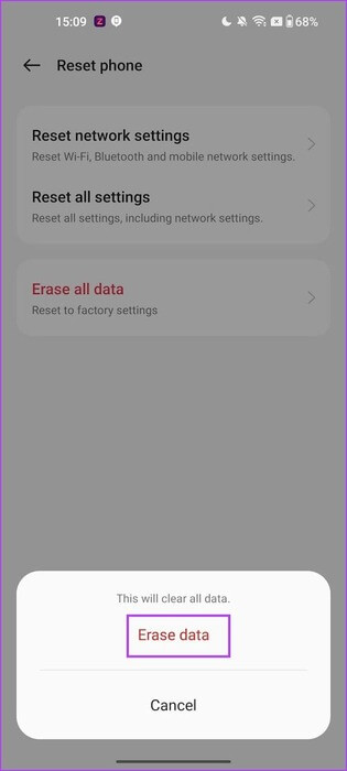 Erase-Data 9 طرق لإصلاح خطأ No Command على Android
