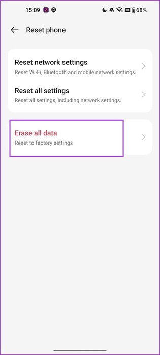 Erase-all-data 9 طرق لإصلاح خطأ No Command على Android