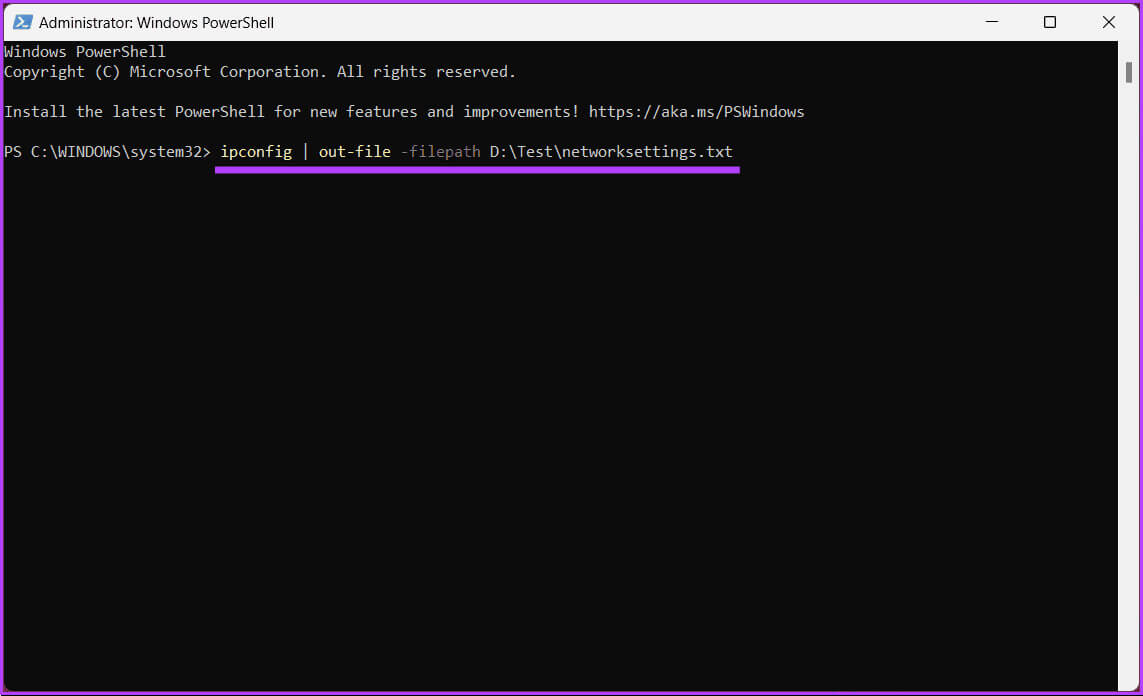 Export-Command-Prompt-and-PowerShell-Output-to-File_4 كيفية تصدير موجه الأوامر ومخرجات PowerShell إلى ملف