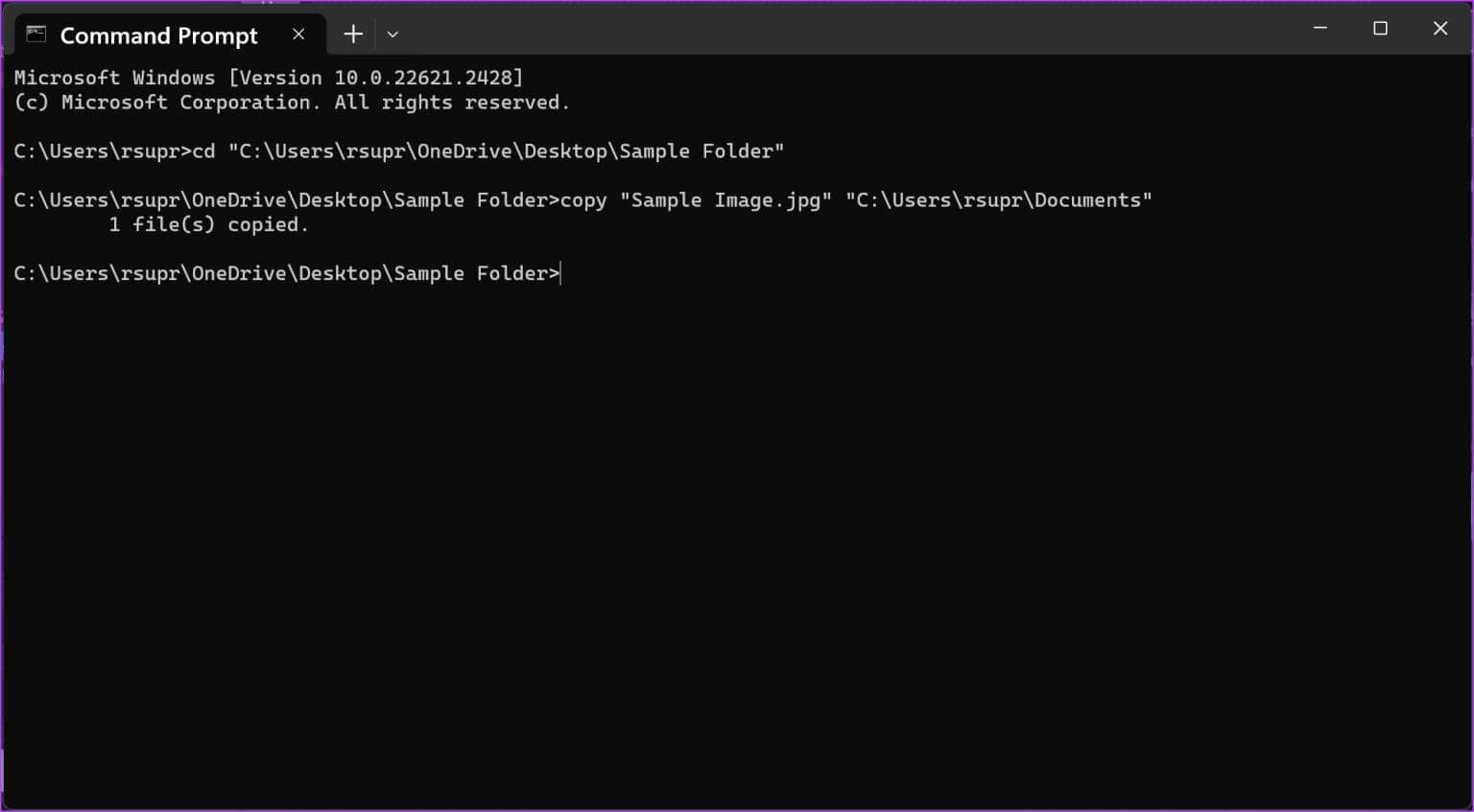 File-Copied-1536x847-1 كيفية فتح الملفات والمجلدات في CMD على Windows