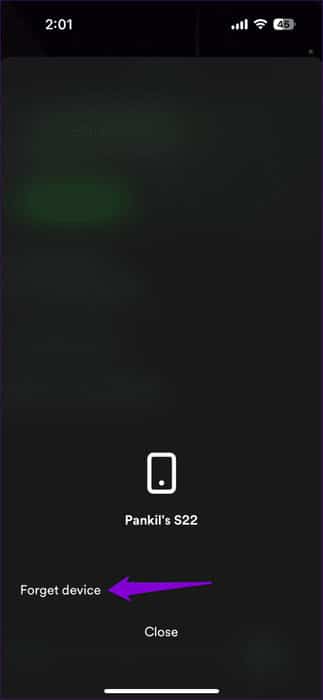 Forget-Connected-Device-on-Spotify-473x1024-1 أفضل 8 إصلاحات لبدء تشغيل Spotify من تلقاء نفسه على Android وiPhone