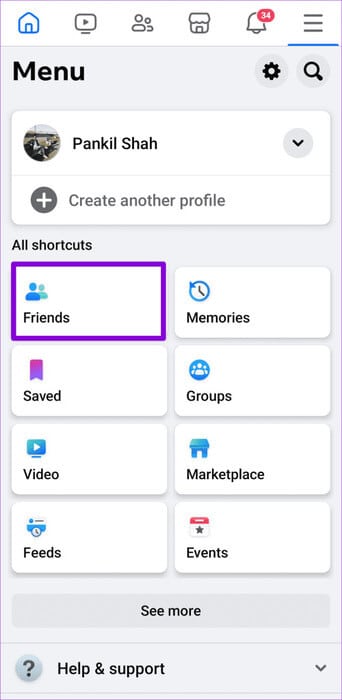 Friends-Tab-in-Facebook-for-Mobile-500x1024-1 كيفية عرض طلبات الصداقة المرسلة على Facebook و Instagram