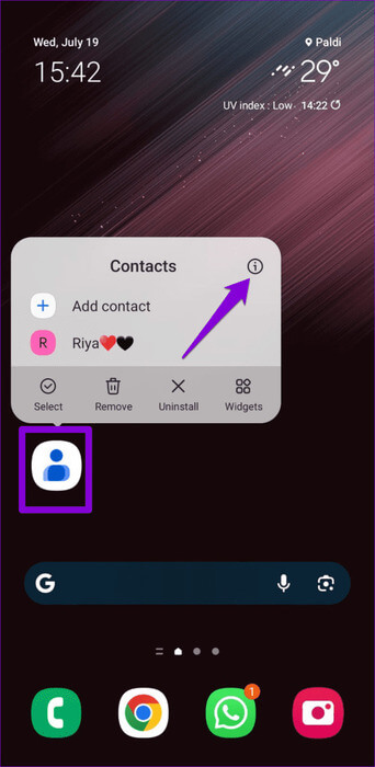 Google-Contacts-App-Info-on-Android-500x1024-1 أفضل 7 إصلاحات لعدم حفظ جهات الاتصال على Android