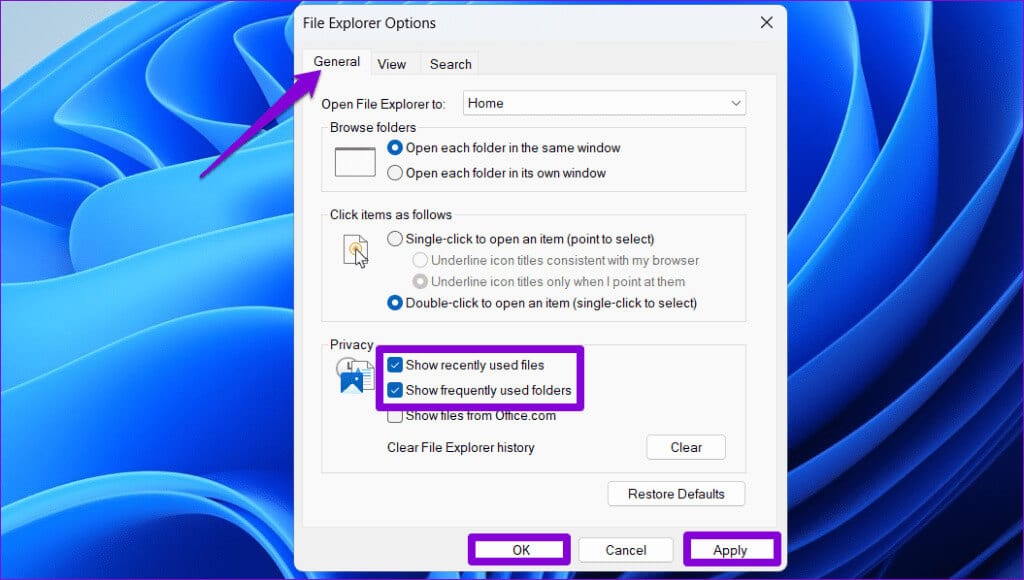 Hide-Recent-Files-From-Quick-Access-1024x580-1 كيفية إزالة الملفات الأخيرة من الوصول السريع في Windows 11